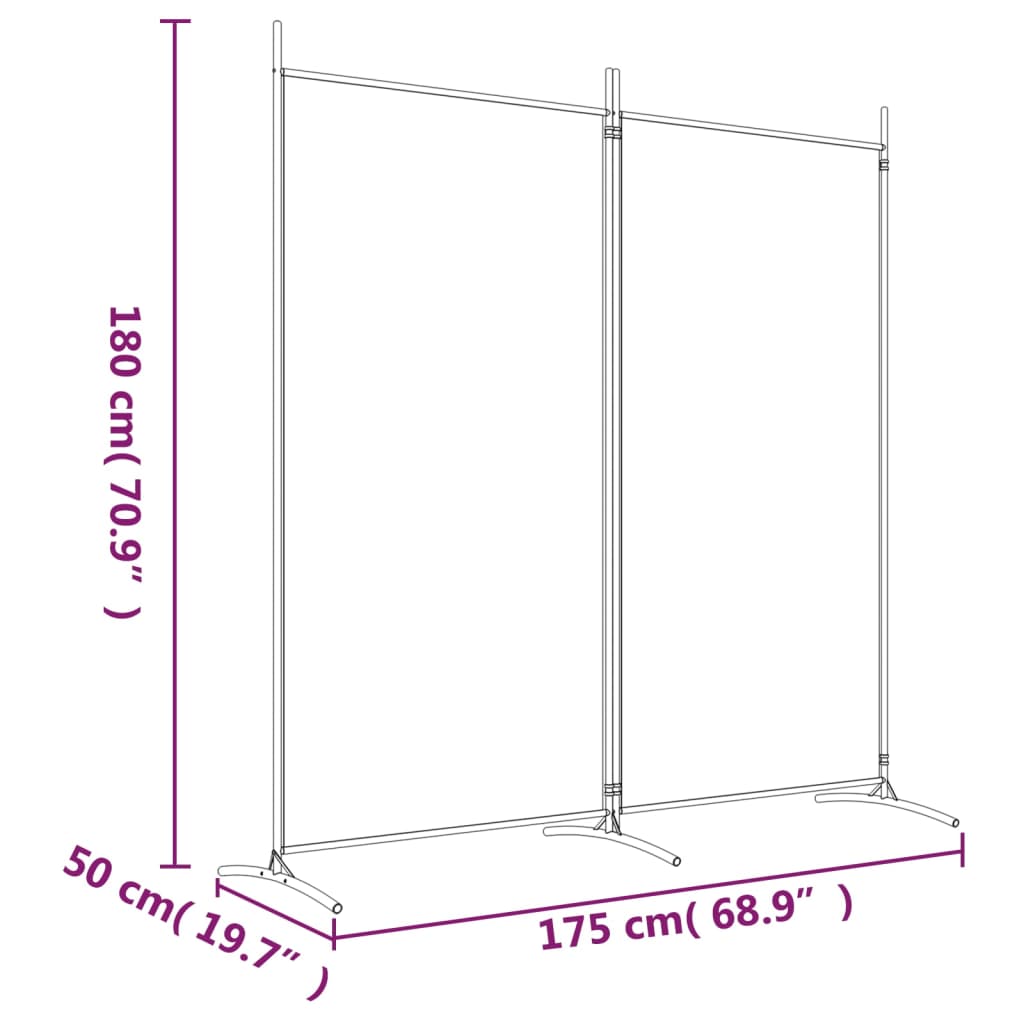 Cloison de séparation 2 panneaux Marron 175x180 cm Tissu Séparateurs de pièces vidaXL