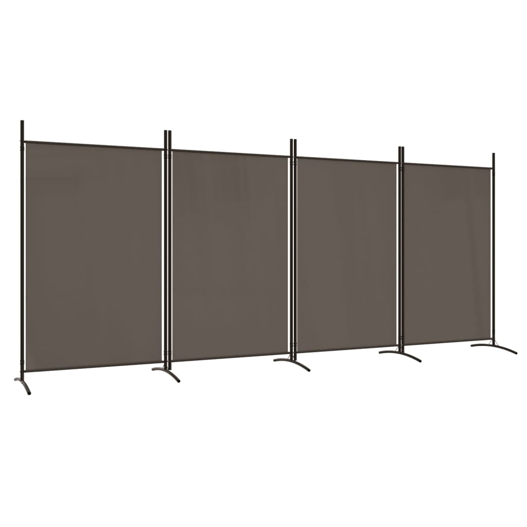 Cloison de séparation 4 panneaux Anthracite 346x180 cm Tissu Séparateurs de pièces vidaXL   