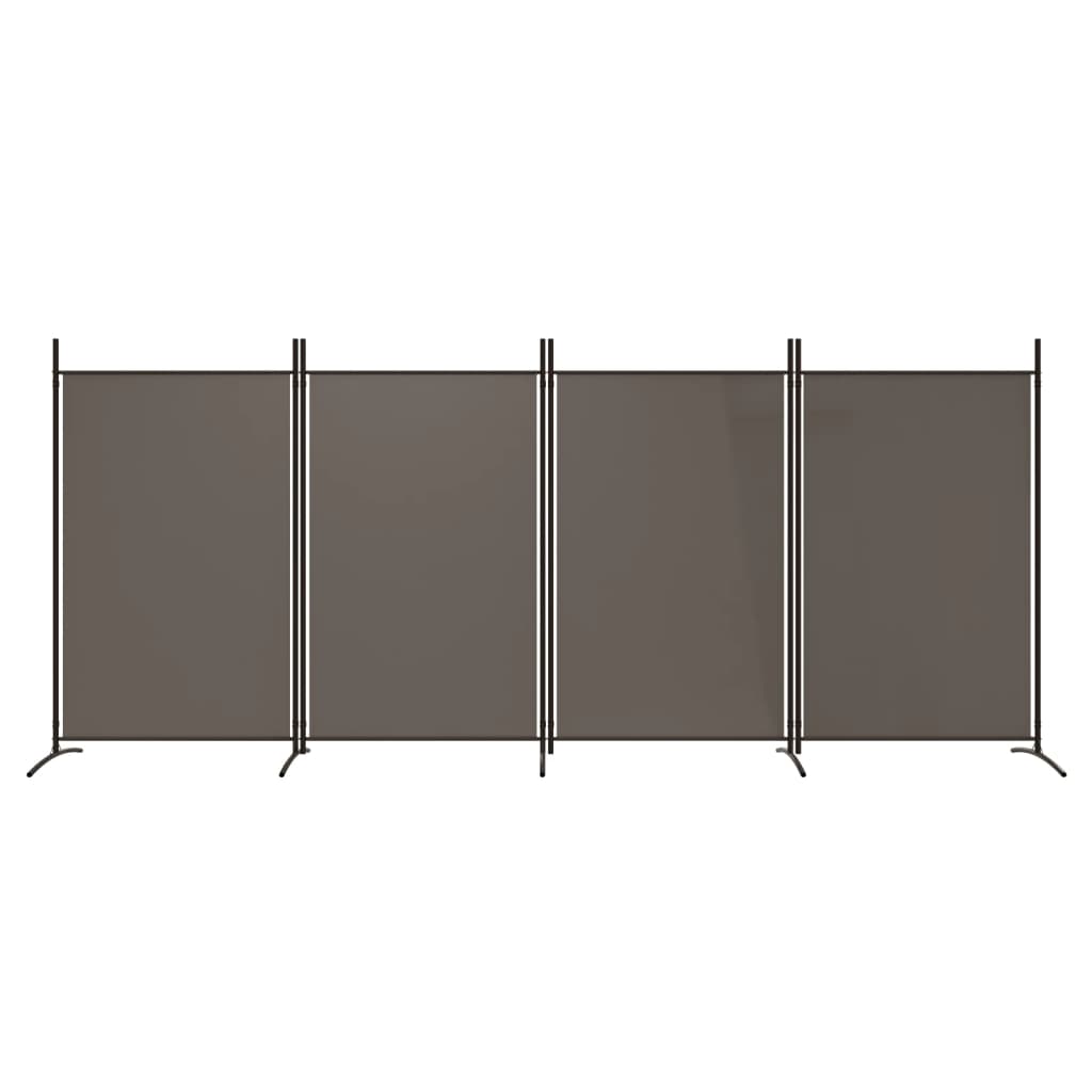 Cloison de séparation 4 panneaux Anthracite 346x180 cm Tissu Séparateurs de pièces vidaXL   