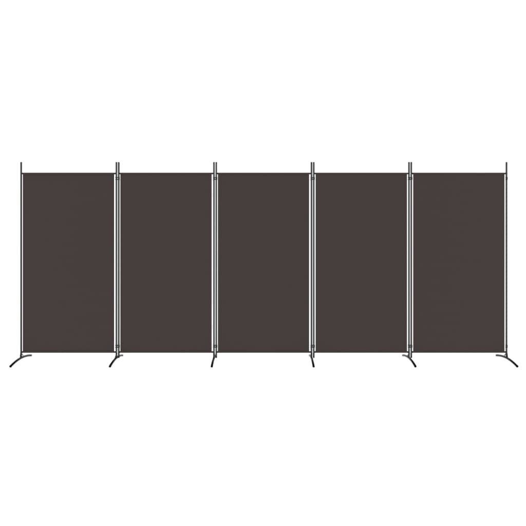 Cloison de séparation 5 panneaux Marron 433x180 cm Tissu Séparateurs de pièces vidaXL   