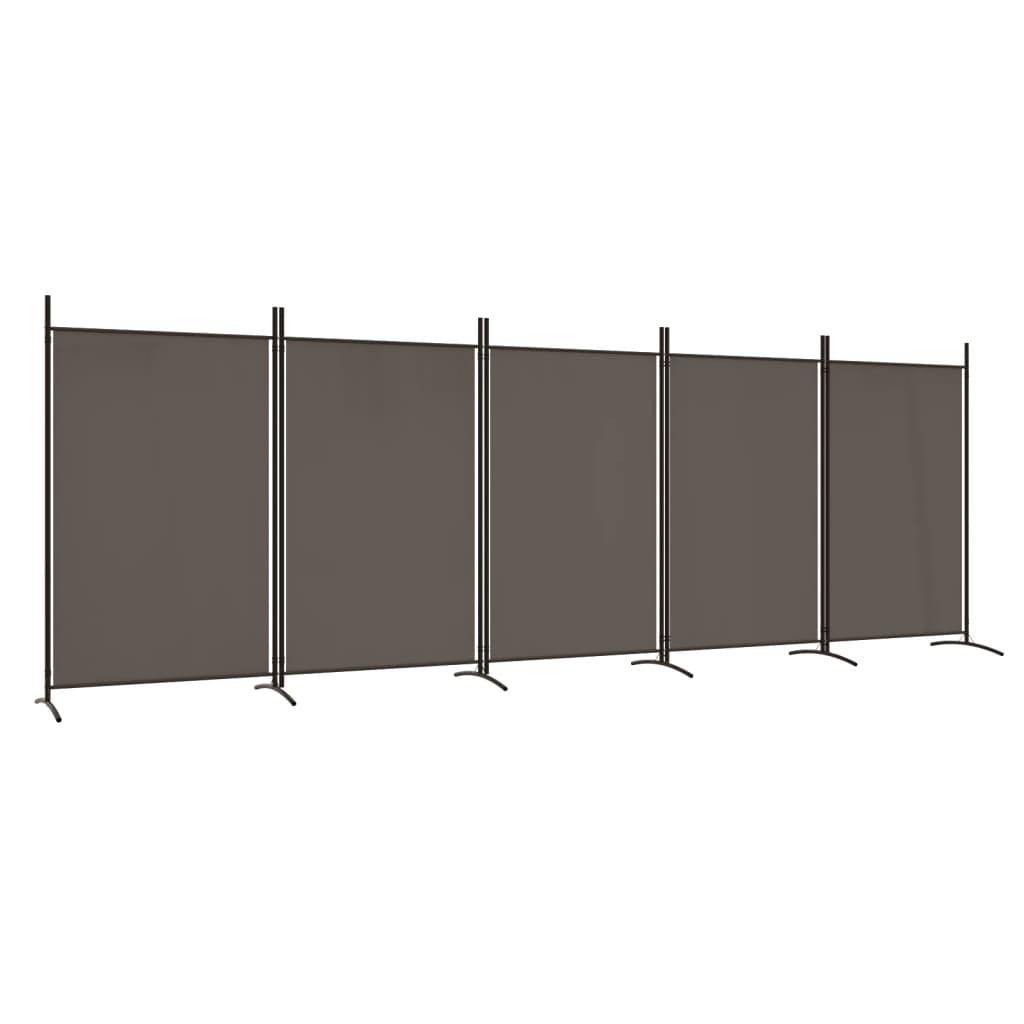 Cloison de séparation 5 panneaux Anthracite 433x180 cm Tissu Séparateurs de pièces vidaXL   