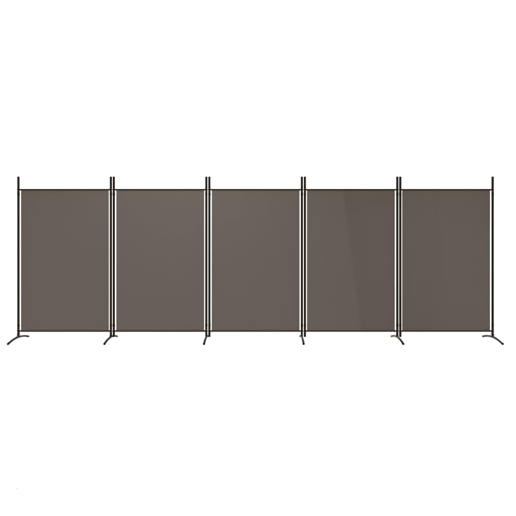 Cloison de séparation 5 panneaux Anthracite 433x180 cm Tissu Séparateurs de pièces vidaXL   