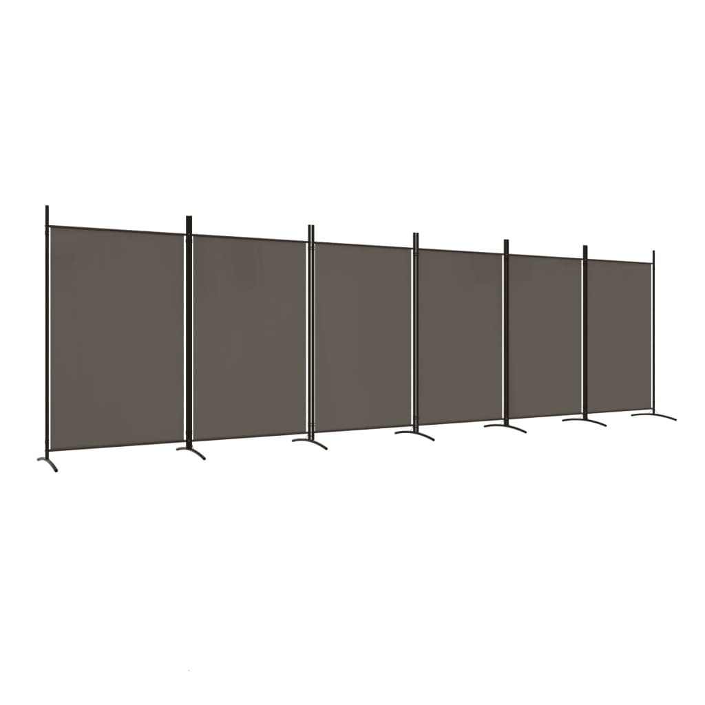 Cloison de séparation 6 panneaux Anthracite 520x180 cm Tissu Séparateurs de pièces vidaXL