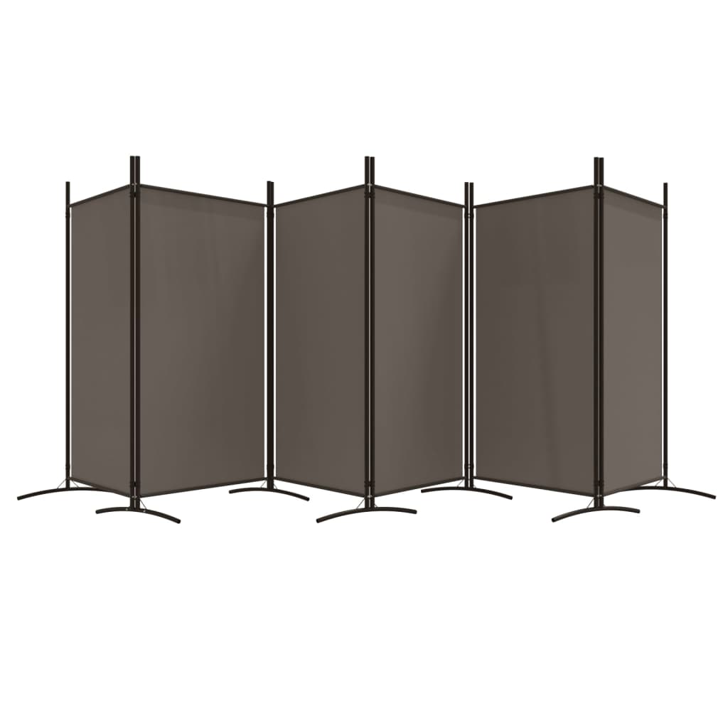 Cloison de séparation 6 panneaux Anthracite 520x180 cm Tissu Séparateurs de pièces vidaXL