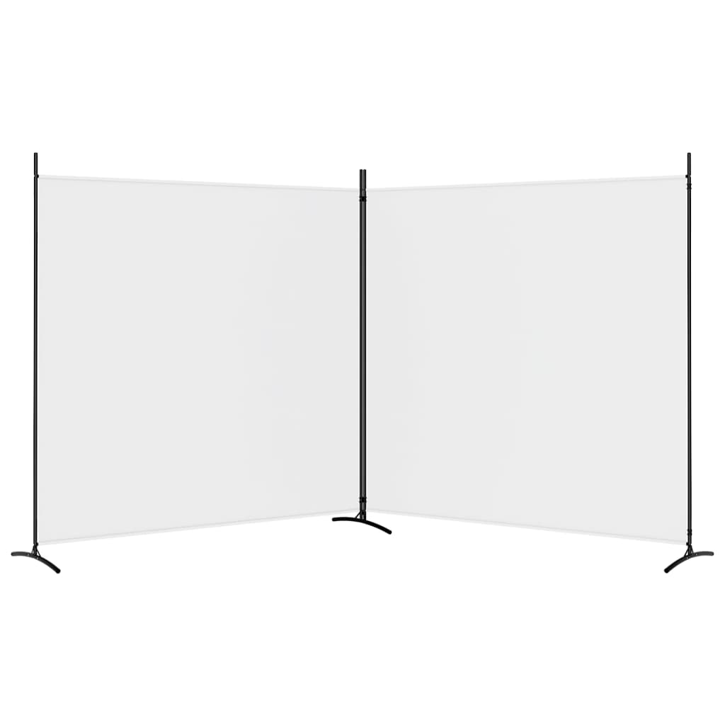 Cloison de séparation 2 panneaux Blanc 348x180 cm Tissu Séparateurs de pièces vidaXL   