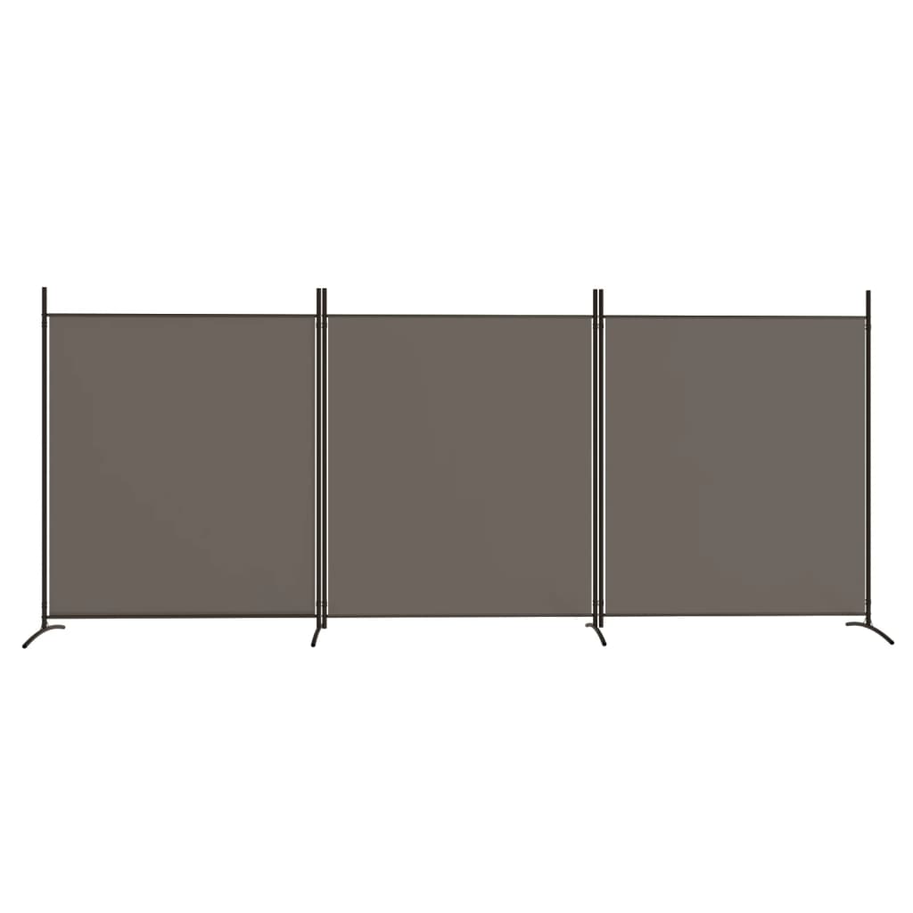 Cloison de séparation 3 panneaux Anthracite 525x180 cm Tissu Séparateurs de pièces vidaXL   