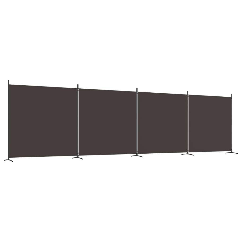 vidaXL Cloison de séparation 4 panneaux Marron 698x180 cm Tissu Séparateurs de pièces vidaXL