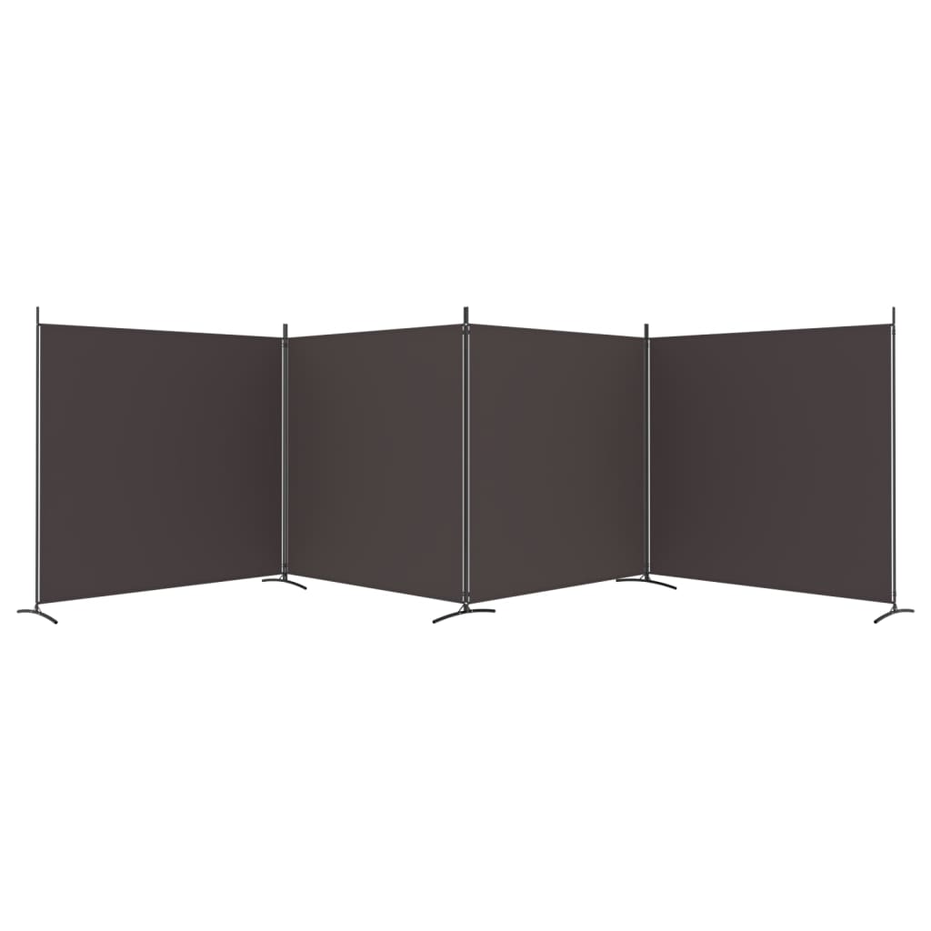 vidaXL Cloison de séparation 4 panneaux Marron 698x180 cm Tissu Séparateurs de pièces vidaXL