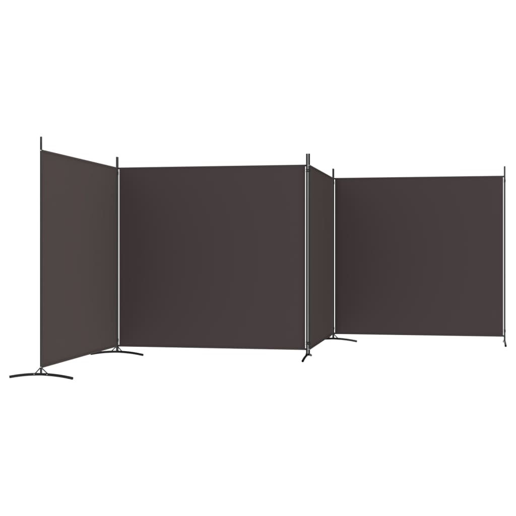 vidaXL Cloison de séparation 4 panneaux Marron 698x180 cm Tissu Séparateurs de pièces vidaXL