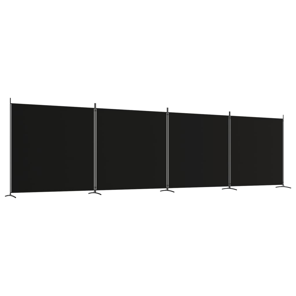 Cloison de séparation 4 panneaux Noir 698x180 cm Tissu Séparateurs de pièces vidaXL