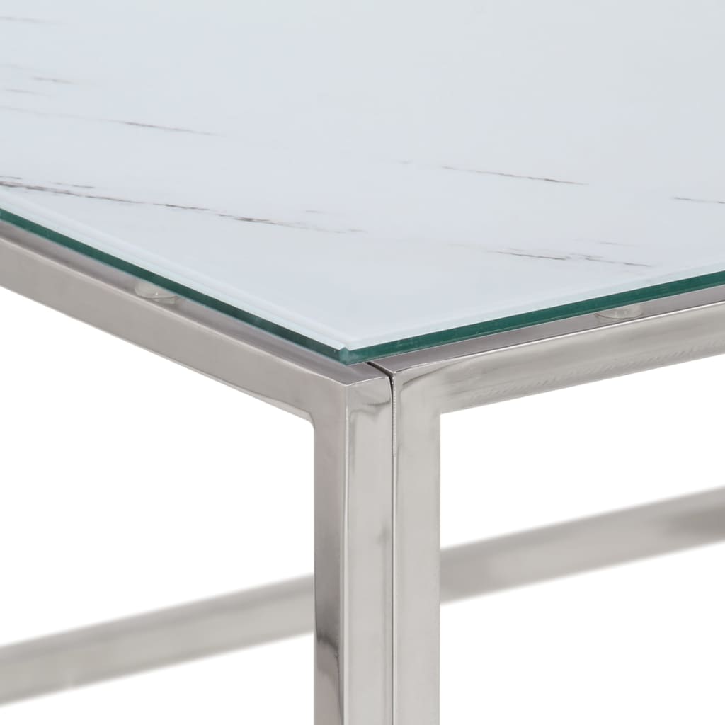 Table basse argenté acier inoxydable et verre trempé Tables basses vidaXL   