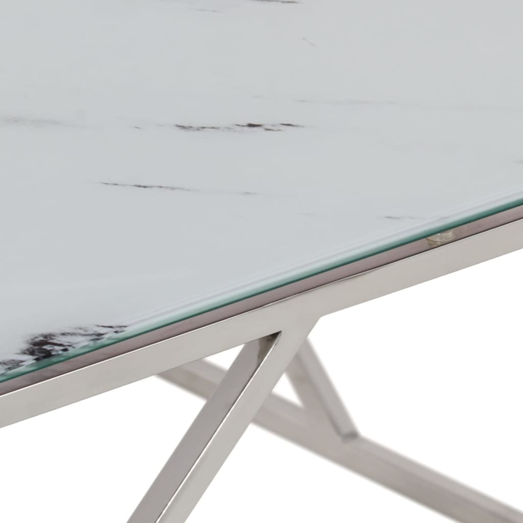 Table basse argenté acier inoxydable et verre trempé Tables basses vidaXL   