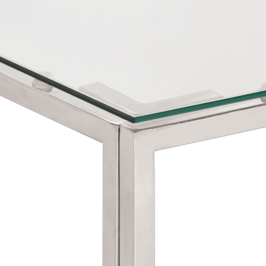 Table basse argenté acier inoxydable et verre trempé Tables basses vidaXL   