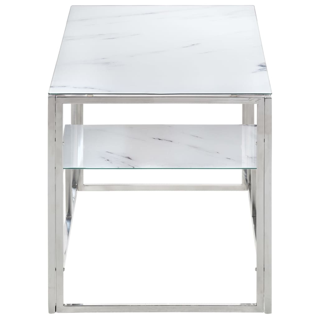 Table basse argenté acier inoxydable et verre trempé Tables basses vidaXL   