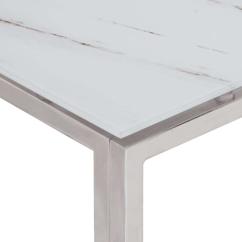 Table basse argenté acier inoxydable et verre trempé Tables basses vidaXL   