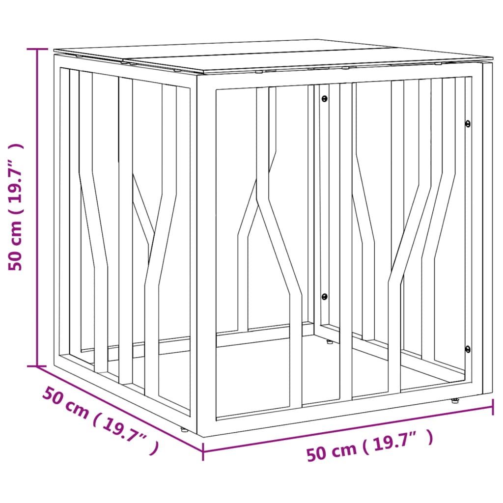 Table basse argenté 50x50x50 cm acier inoxydable et verre Tables basses vidaXL   