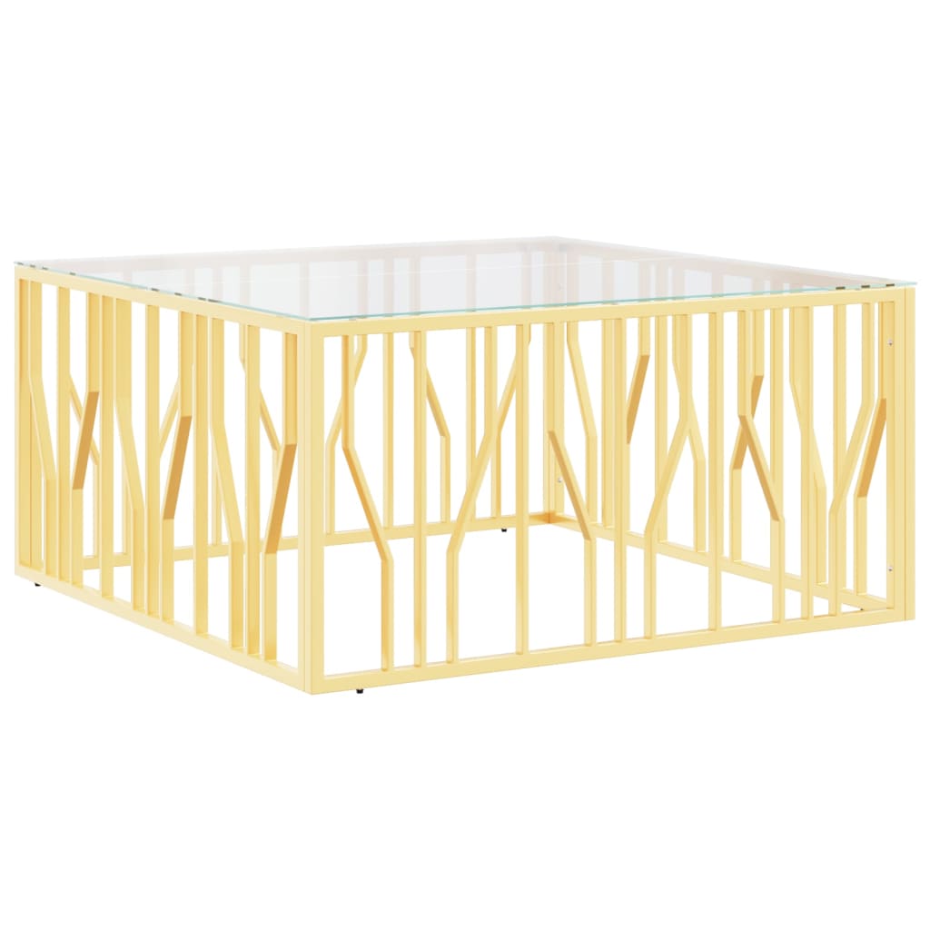 Table basse 100x100x50 cm acier inoxydable et verre Tables basses vidaXL   