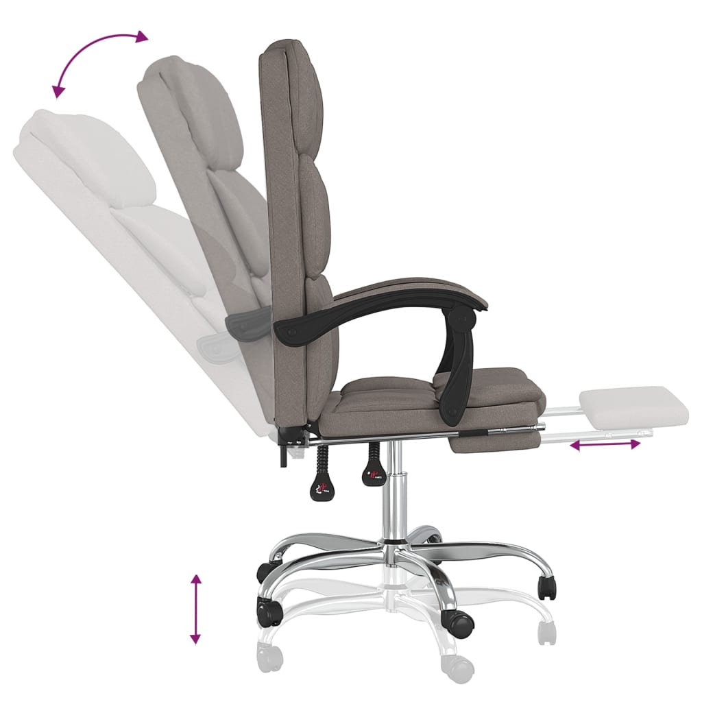 Fauteuil inclinable de bureau Taupe Tissu - Xios Store SNC