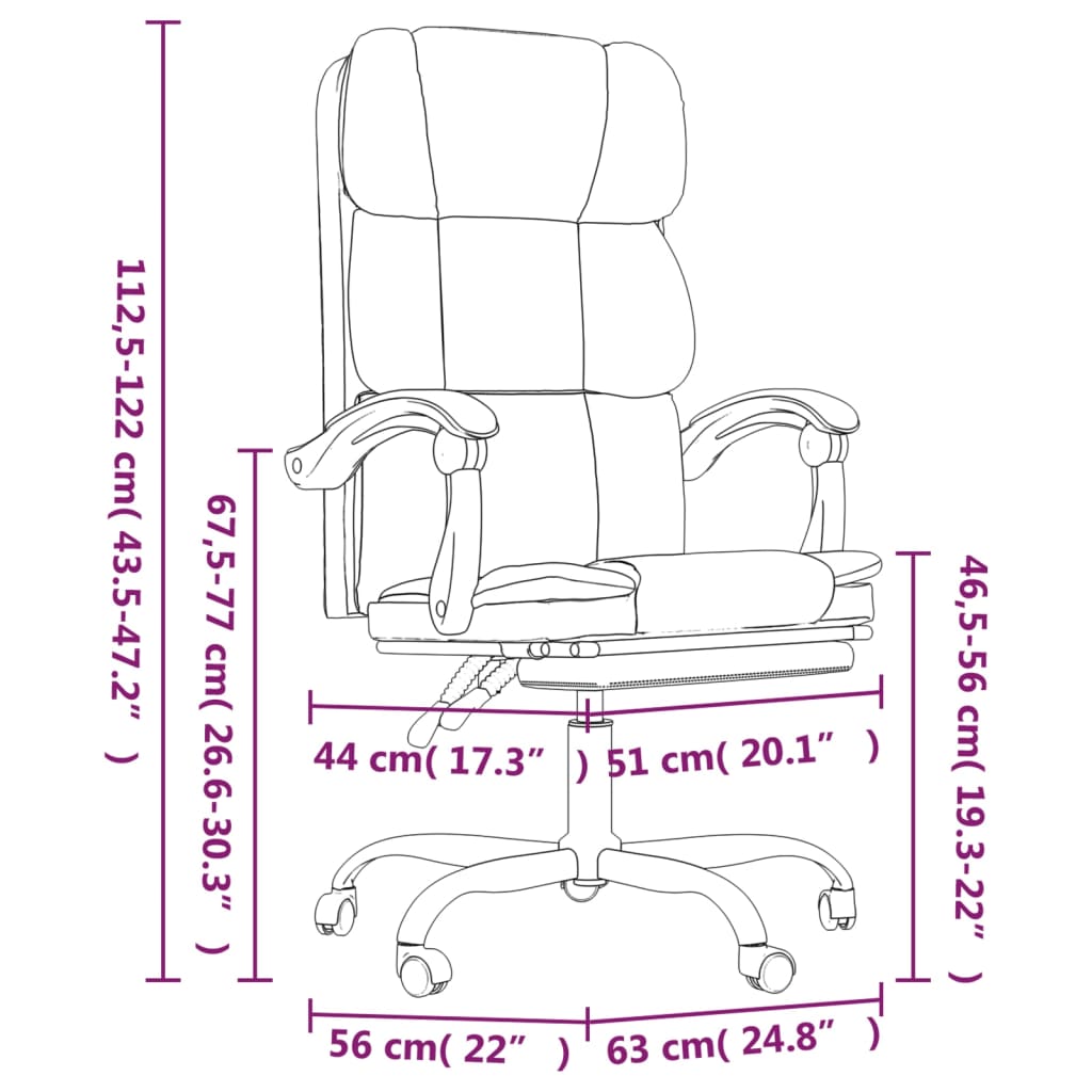 Fauteuil inclinable de bureau Taupe Tissu - Xios Store SNC