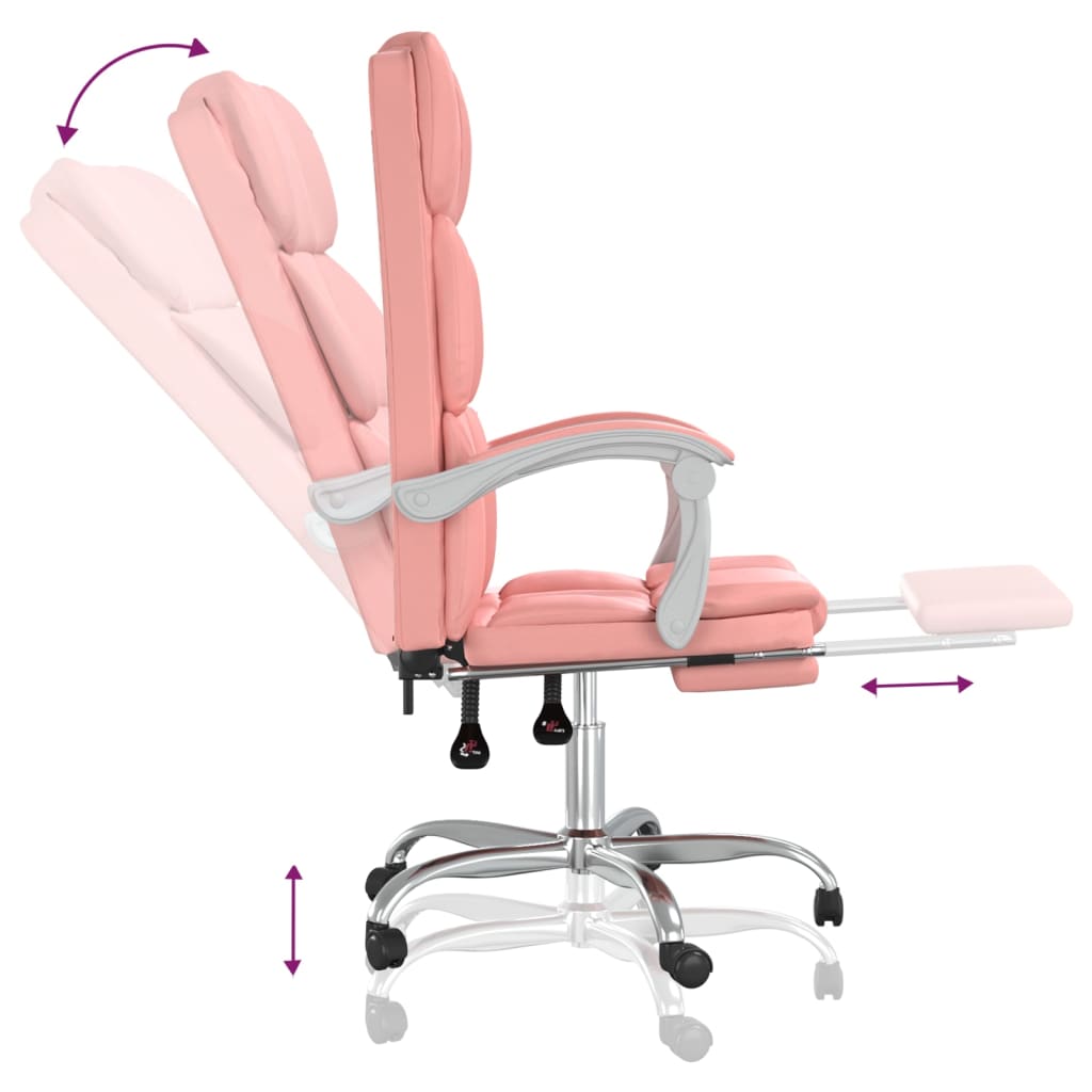 Fauteuil inclinable de bureau Rose Similicuir - Xios Store SNC