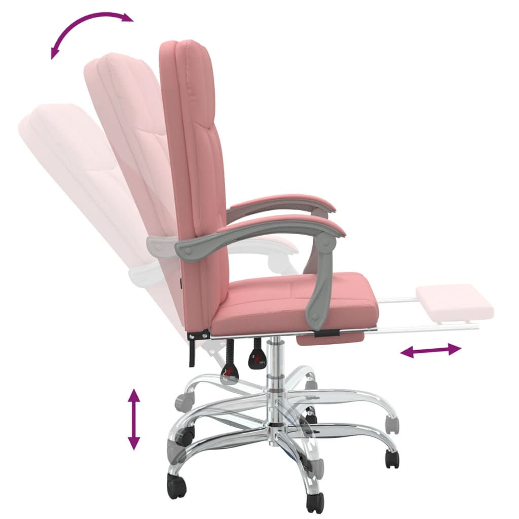 Fauteuil inclinable de bureau Rose Similicuir - Xios Store SNC