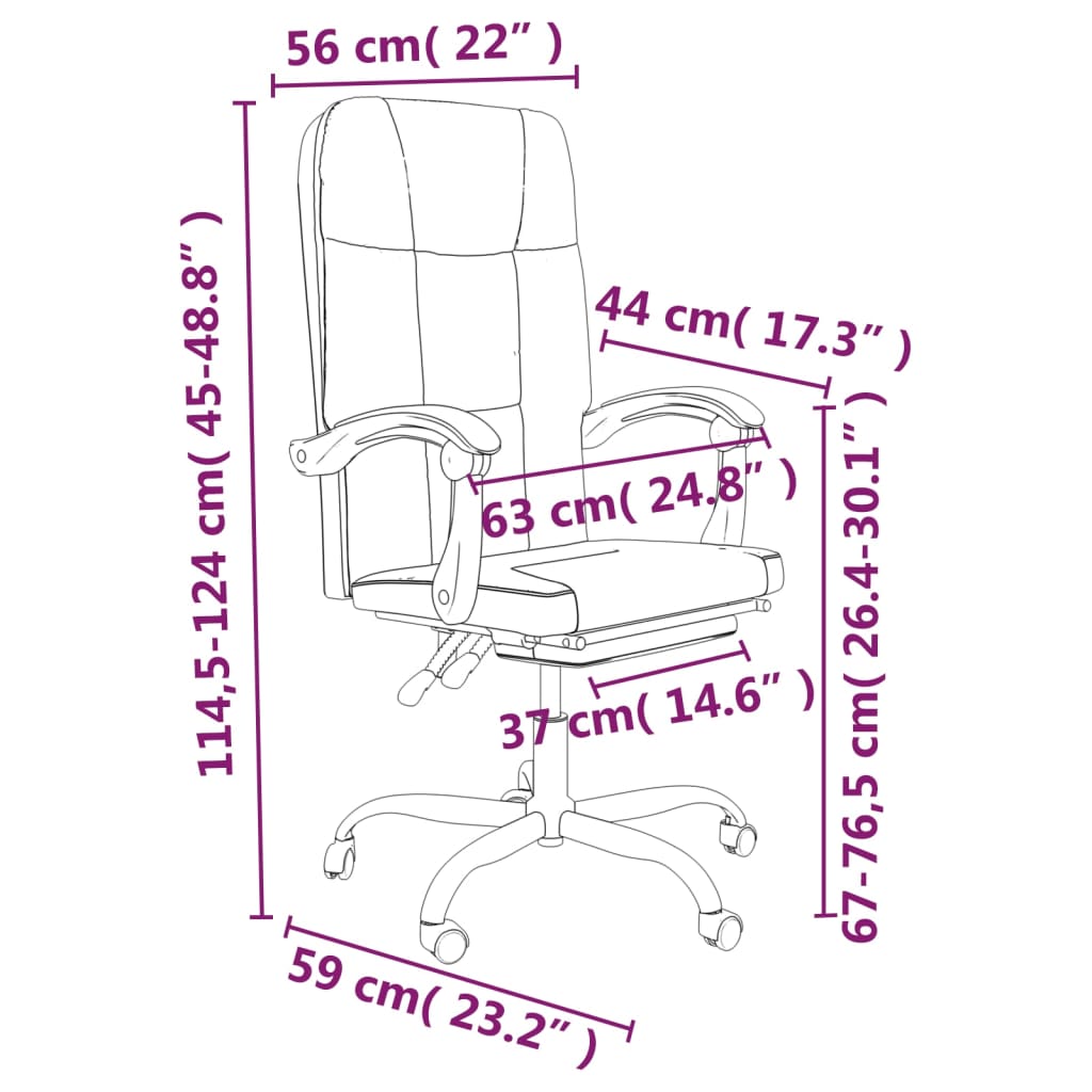 Fauteuil inclinable de bureau Rose Similicuir - Xios Store SNC