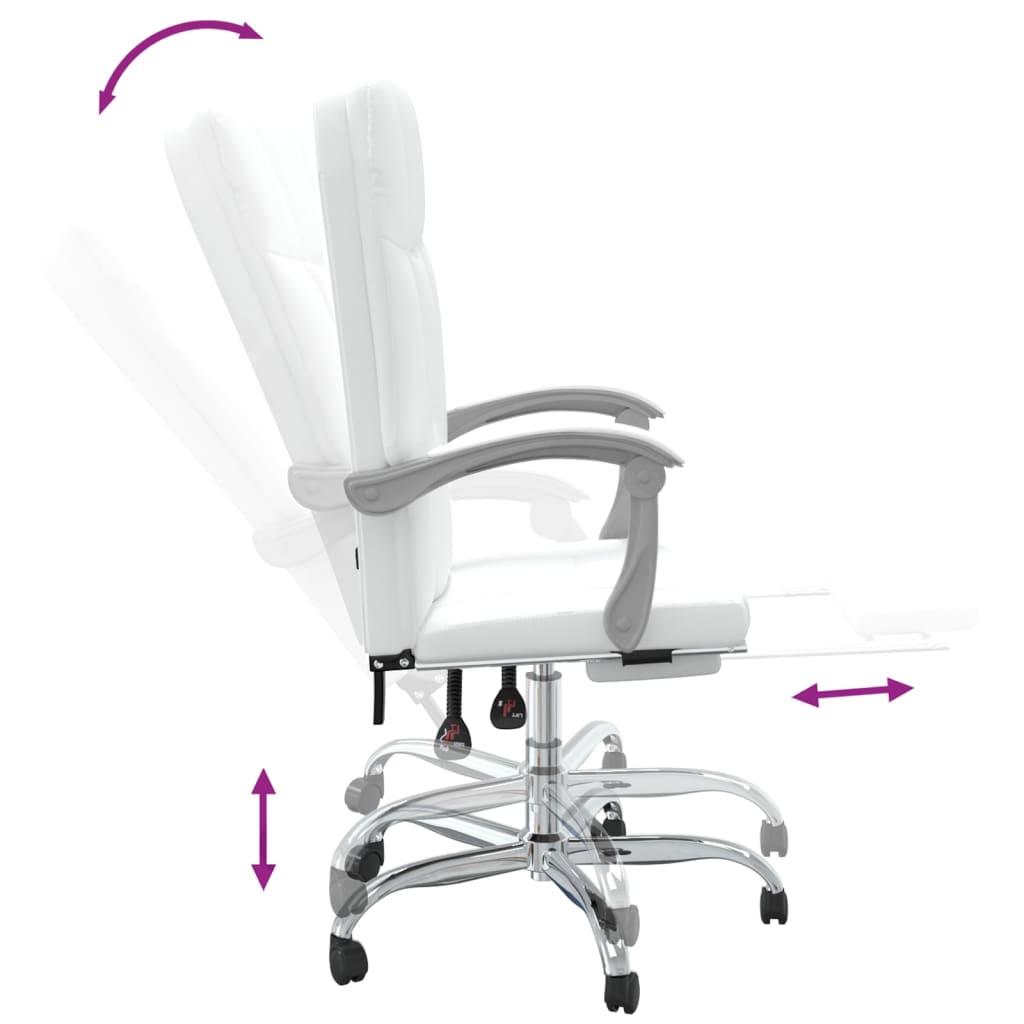 Fauteuil inclinable de bureau Blanc Similicuir - Xios Store SNC