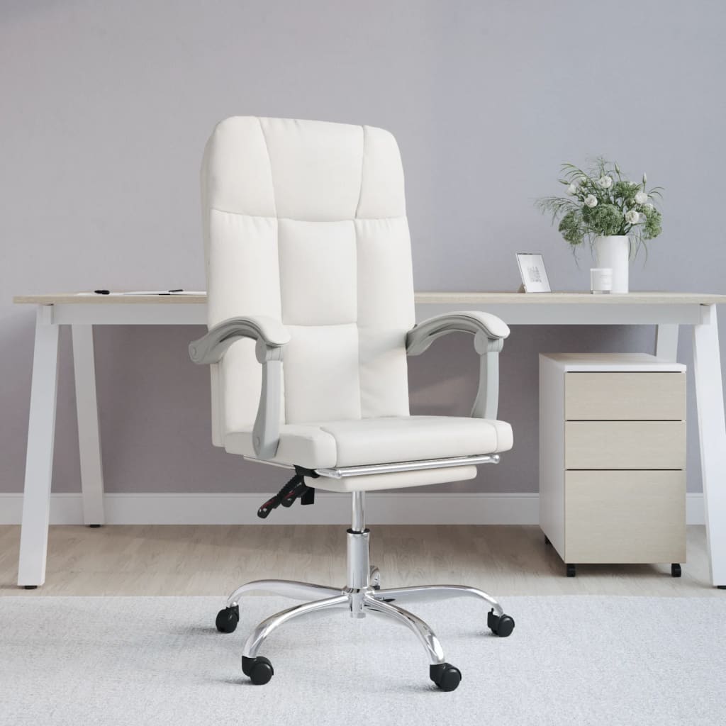 Fauteuil inclinable de bureau Blanc Similicuir - Xios Store SNC