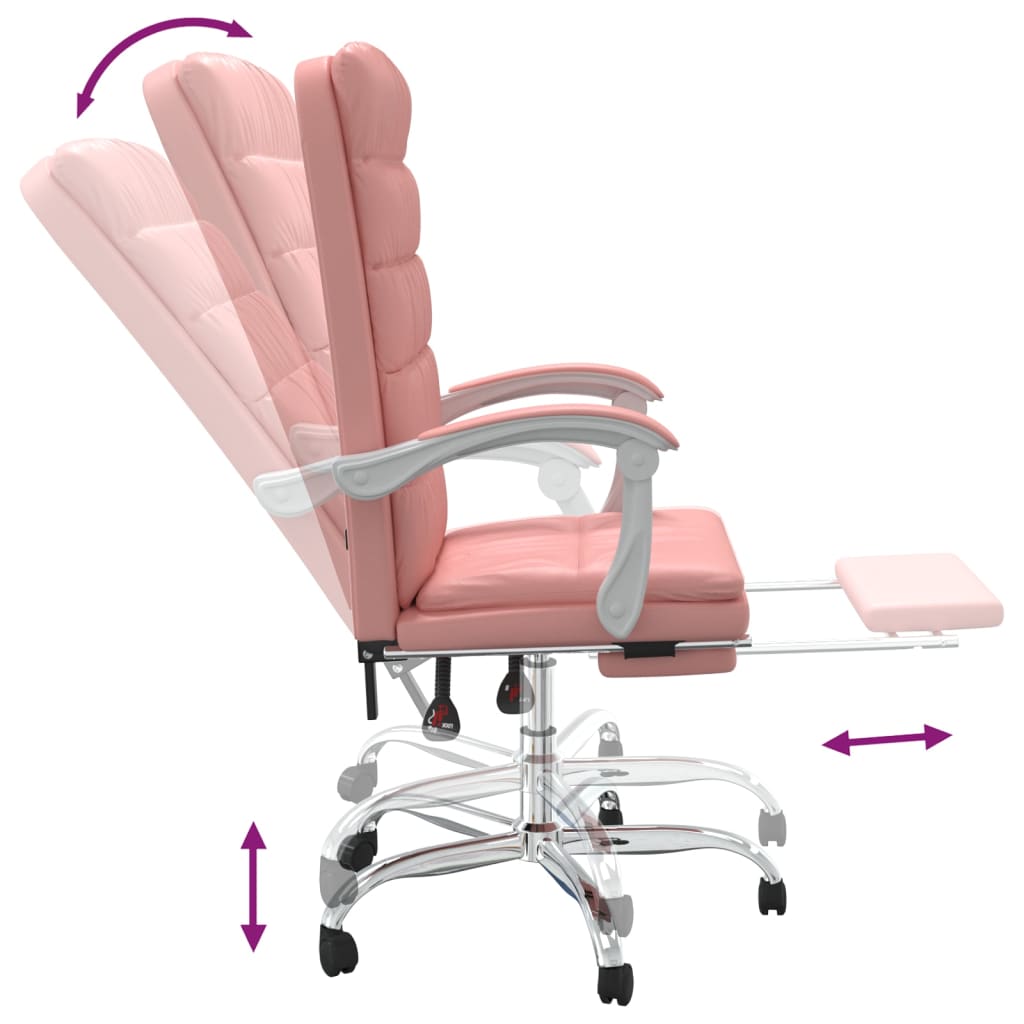 Fauteuil inclinable de bureau Rose Similicuir - Xios Store SNC