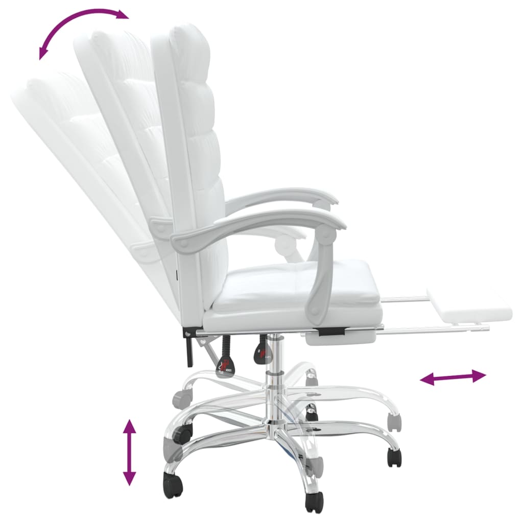 Fauteuil inclinable de bureau Blanc Similicuir - Xios Store SNC