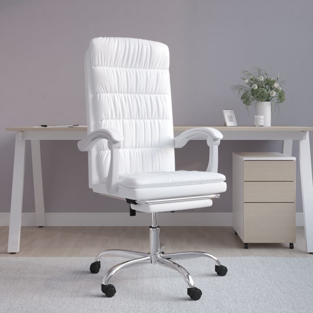 Fauteuil inclinable de bureau Blanc Similicuir - Xios Store SNC