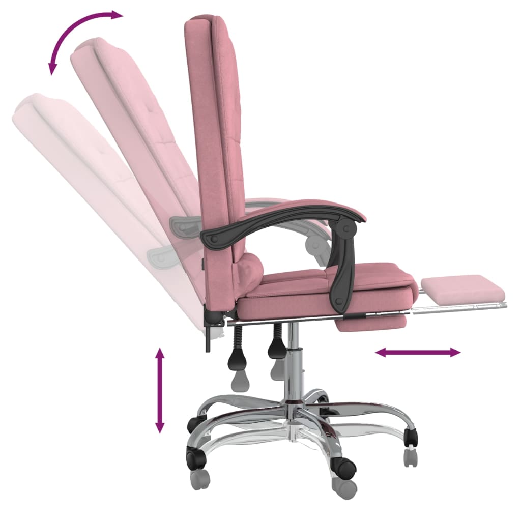 Fauteuil de massage inclinable de bureau Rose Velours - Xios Store SNC