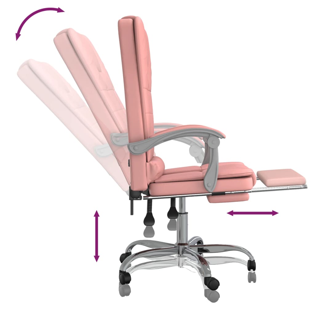 Fauteuil de massage inclinable de bureau Rose Similicuir - Xios Store SNC