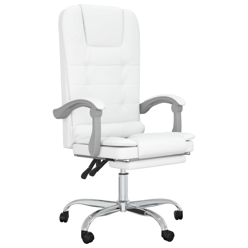 Fauteuil de massage inclinable de bureau Blanc Similicuir - Xios Store SNC