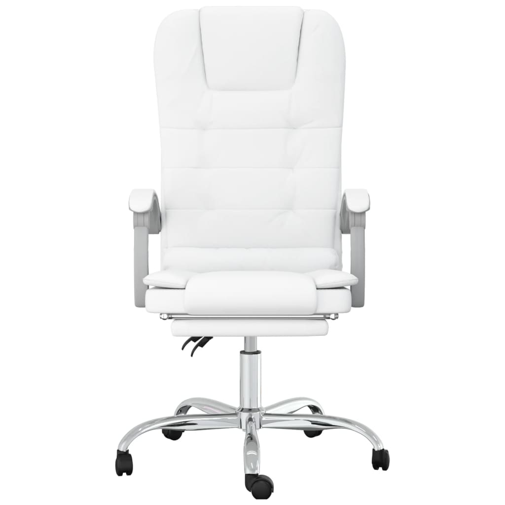 Fauteuil de massage inclinable de bureau Blanc Similicuir - Xios Store SNC