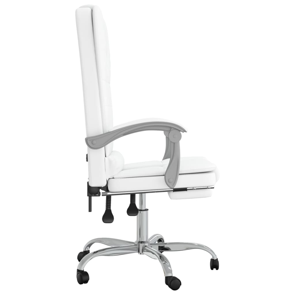 Fauteuil de massage inclinable de bureau Blanc Similicuir - Xios Store SNC