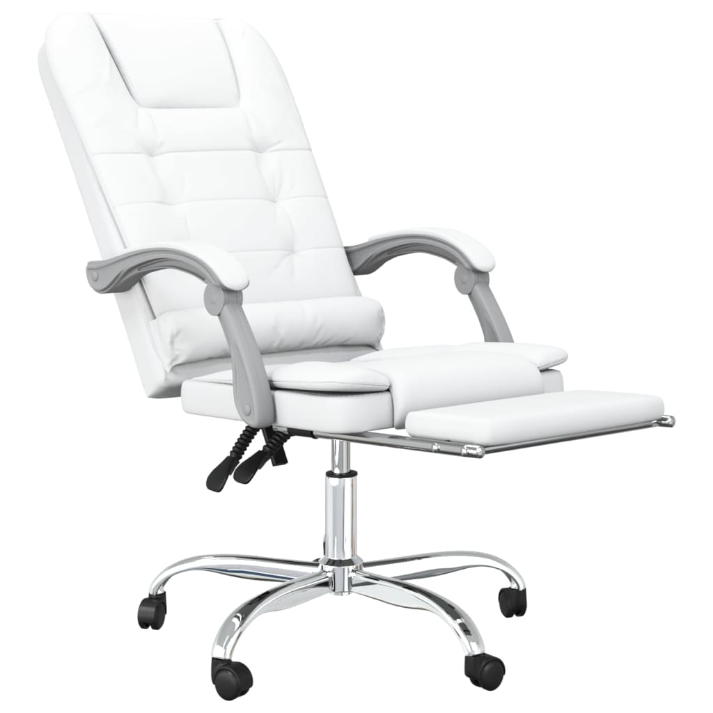 Fauteuil de massage inclinable de bureau Blanc Similicuir - Xios Store SNC