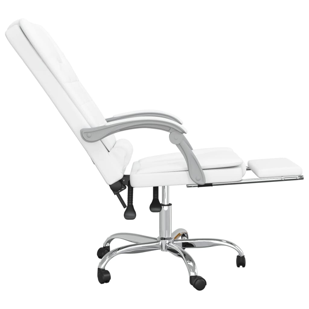 Fauteuil de massage inclinable de bureau Blanc Similicuir - Xios Store SNC