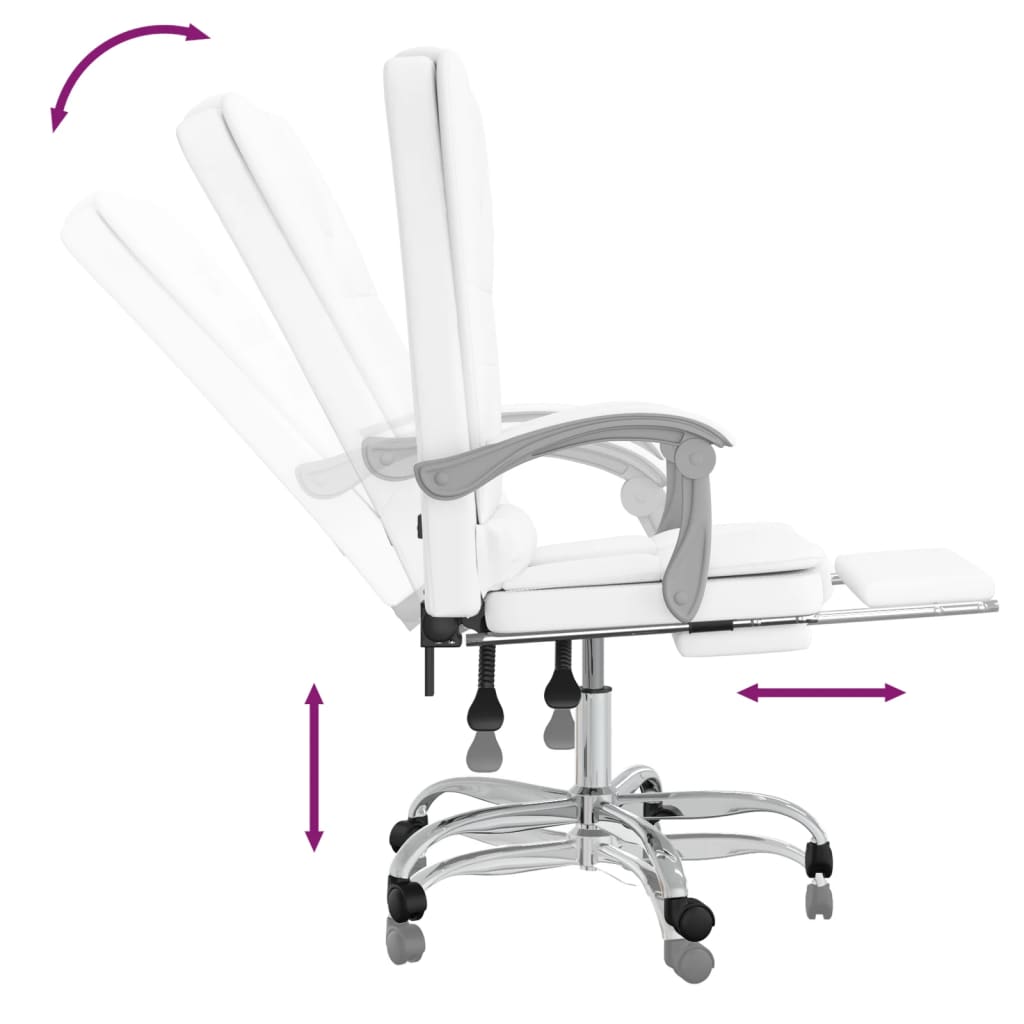 Fauteuil de massage inclinable de bureau Blanc Similicuir - Xios Store SNC