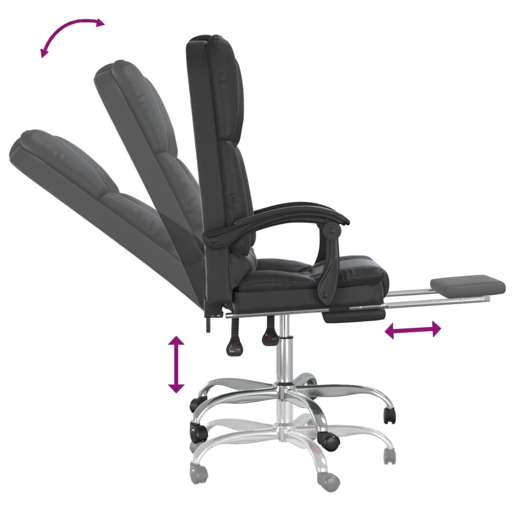 Fauteuil de massage inclinable de bureau Noir Similicuir - Xios Store SNC