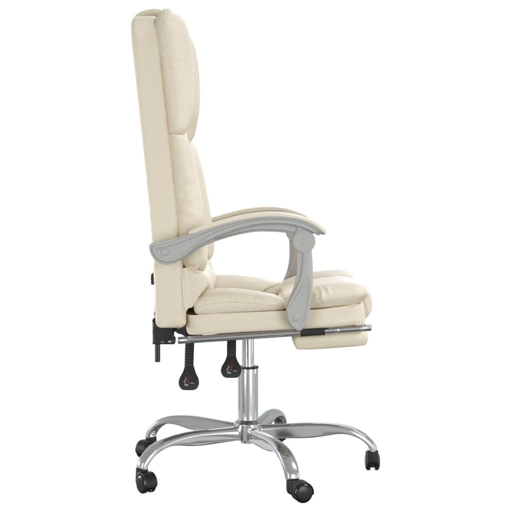 Fauteuil de massage inclinable de bureau Crème Similicuir - Xios Store SNC