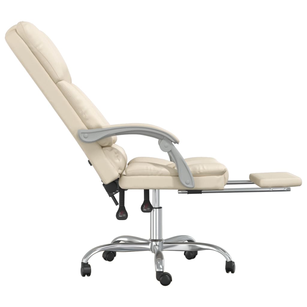 Fauteuil de massage inclinable de bureau Crème Similicuir - Xios Store SNC