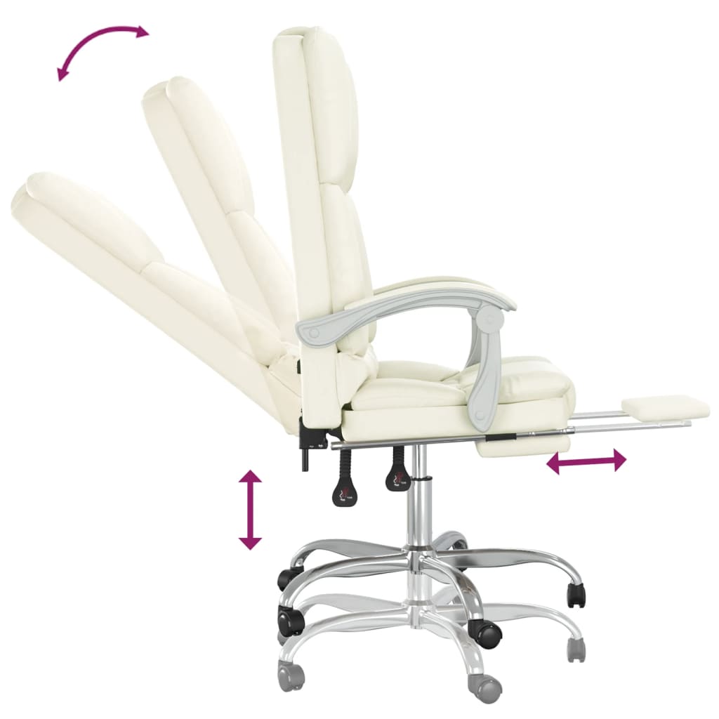 Fauteuil de massage inclinable de bureau Crème Similicuir - Xios Store SNC