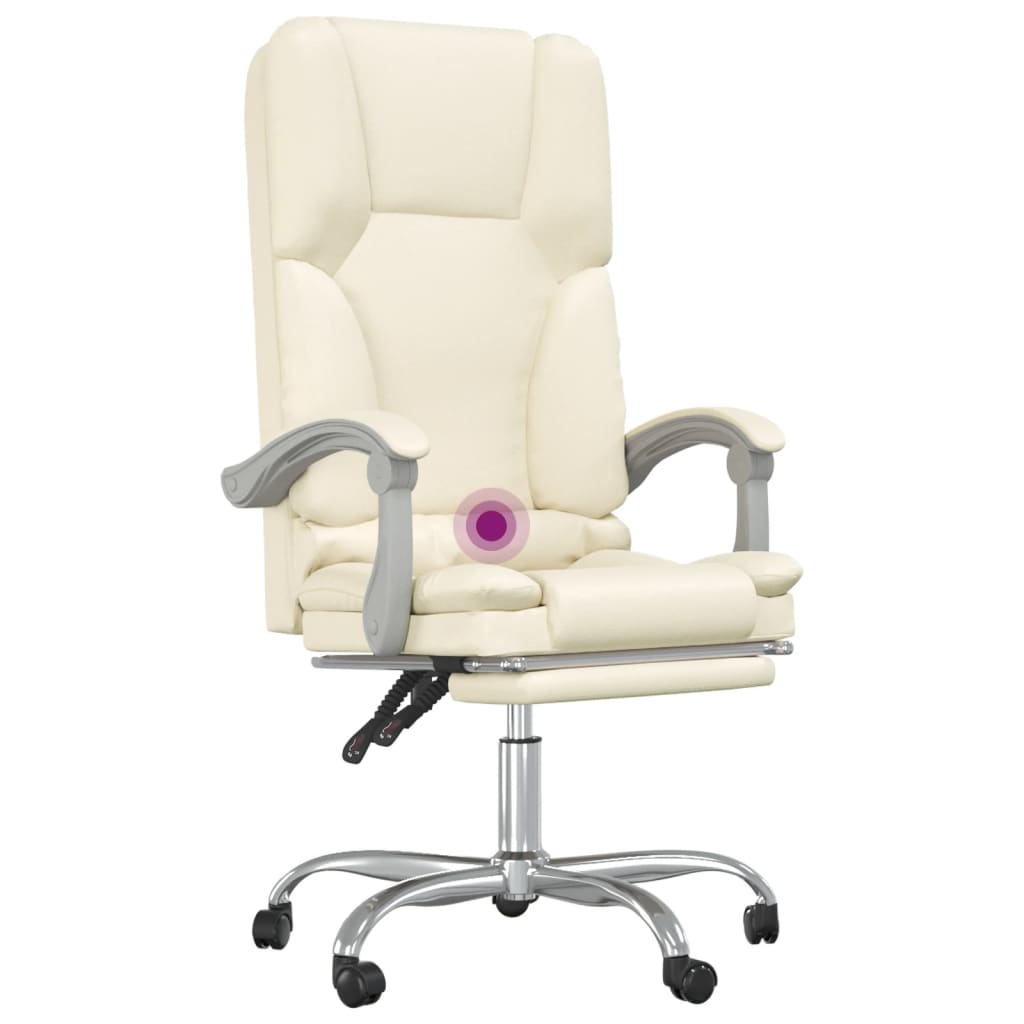 Fauteuil de massage inclinable de bureau Crème Similicuir - Xios Store SNC