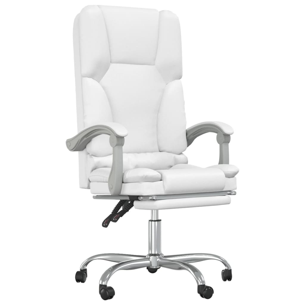 Fauteuil de massage inclinable de bureau Blanc Similicuir - Xios Store SNC