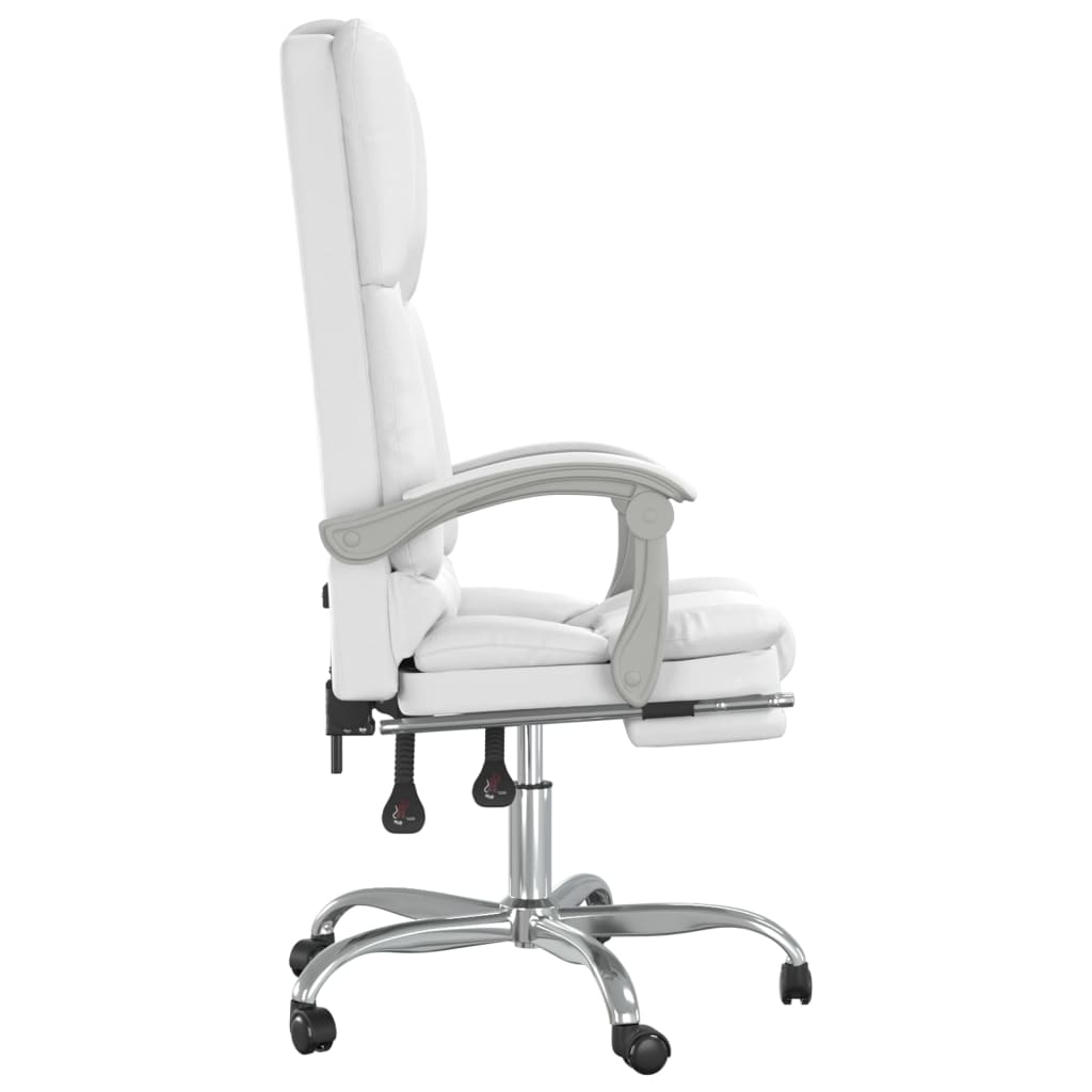 Fauteuil de massage inclinable de bureau Blanc Similicuir - Xios Store SNC