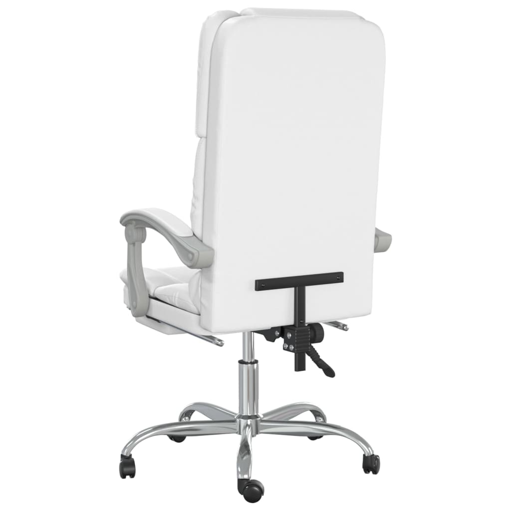 Fauteuil de massage inclinable de bureau Blanc Similicuir - Xios Store SNC