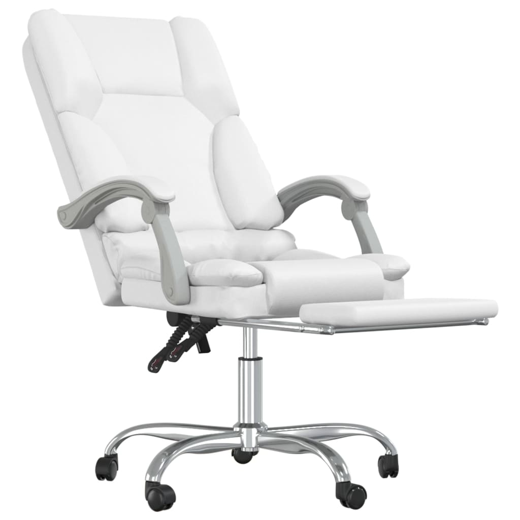 Fauteuil de massage inclinable de bureau Blanc Similicuir - Xios Store SNC