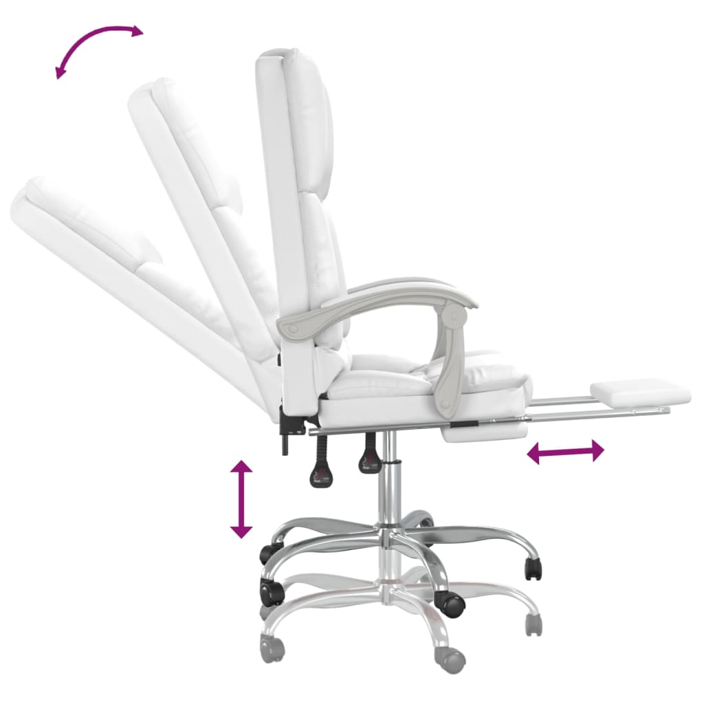 Fauteuil de massage inclinable de bureau Blanc Similicuir - Xios Store SNC