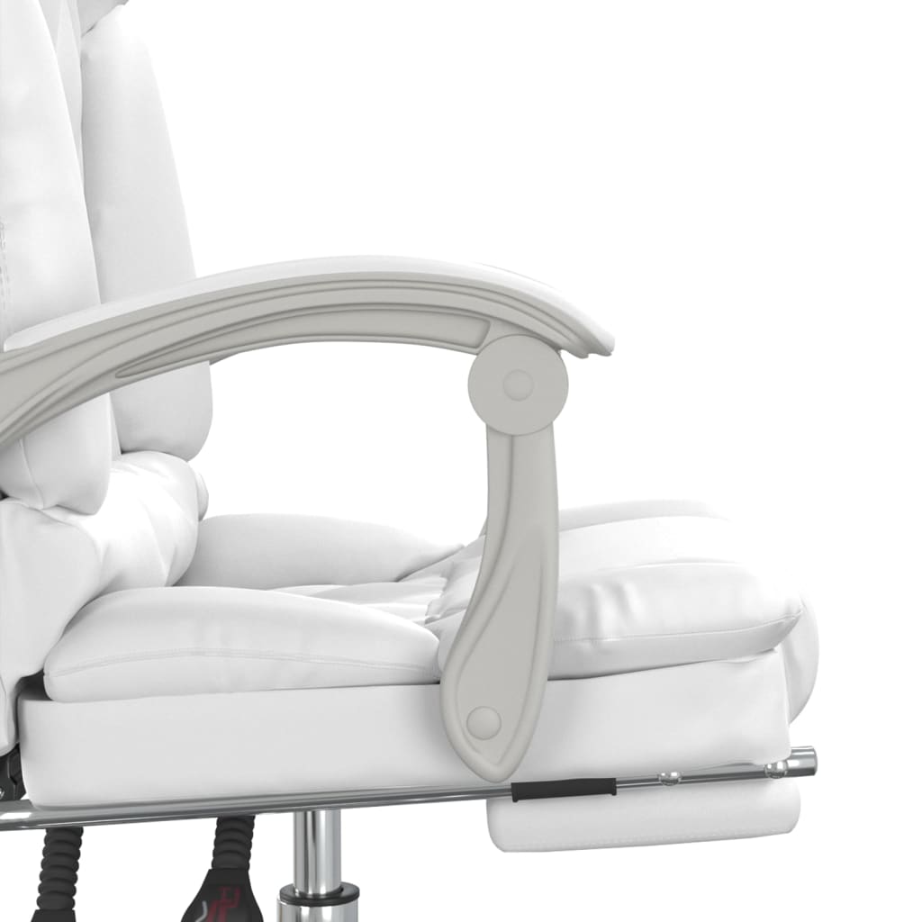 Fauteuil de massage inclinable de bureau Blanc Similicuir - Xios Store SNC